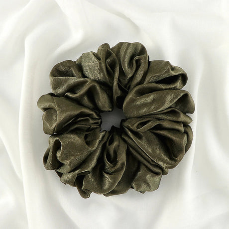 Big Size Shiny Chiffon Scrunchies for Muslim Women Custom Elastic Volumizing Oversized Neat Stitching Malaysian Bunch Hair Tie