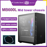 Cooler Master MB600L V2 Mid Tower Chassis Side Tempering Glass For ATX/MATX/MINI-ITX Computer Games Case