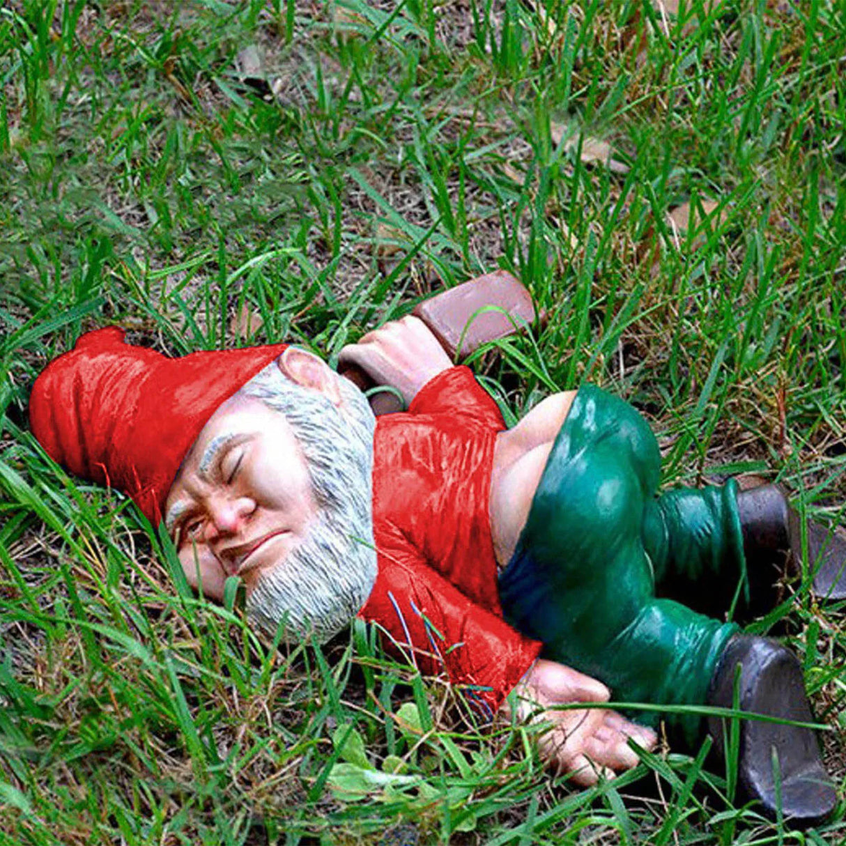 12cm Blue Red Dwarf lying Drunk Gnome Statues Fairy Garden Decor Ornaments Flower Pot Micro Landscape Outdoor Figurine Ornament