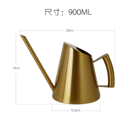 Stainless Steel Long Spout Watering Cans Golden Bronze Cross-border Gardening Watering Cans Household Metal Retro Watering Cans