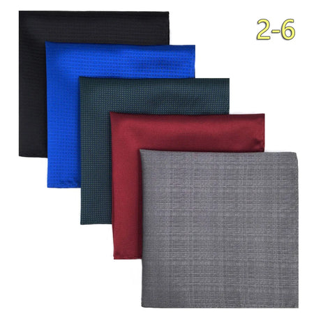 5 Pieces Colorful Assorted Mens Pocket Square Silk Classic Handkerchief Set Gift