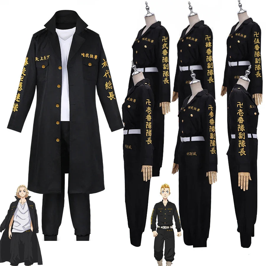 Anime Tokyo Revengers Cosplay Costume Sano Manjiro Mikey Ken Ryuguji Keisuke Baji Cosplay Tokyo Manji Gang Uniform Jacket Coat