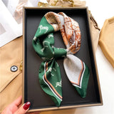 Silk Hair Scarf for Women Fashion Print Shawl Wraps Female Headband Neckerchief 70cm Hand Bag Wrist Foulard Neck Tie Echarpe