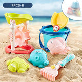 Kids Beach Toys Summer Water Play Sand Bucket Shovel Silicone Sandbox Cube Accessories Bag Outdoor Sea Game For Children Gifts