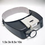 17X Headband Adjustable Magnifier Eye Glasses Magnifying Glasses with Led Lights Loupe Glasses for Reading Repair Soldering