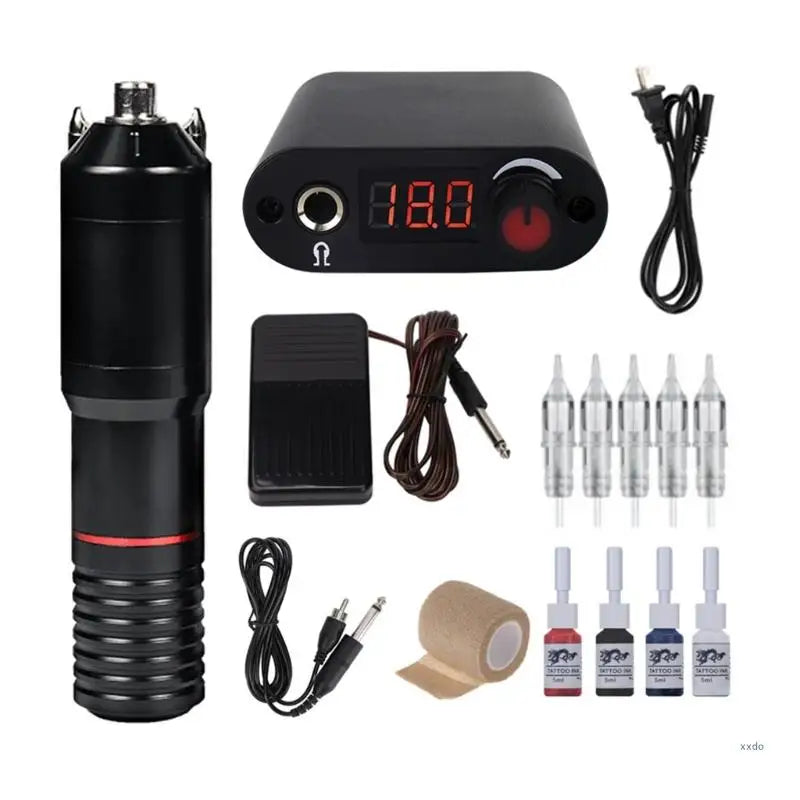 Tattoos Machine Kit Digital Screen Tattoos Power Supply Pen Ink Set Permanent Makeup Machine with Cartridge Needles Set