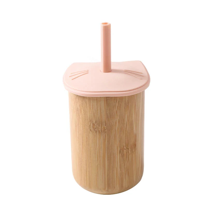 150ML Baby Wooden Feeding Cups Portable Drinkware Babies Sippy Cup Food Grade BPA FREE Baby Anti-hot Learning Feeding Bottles