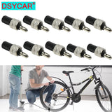 10Pcs Bike Valve Core Set, Bicycle Bike Dunlop Valve Set Bike Valve Caps Compatible with Wood Dunlop Bike Tyre