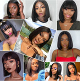 Straight Short Bob Wig Lace Frontal Human Hair Wigs Pre Plucked Brazilian Straight Bob Lace Frontal Wigs For Black Women QT Hair