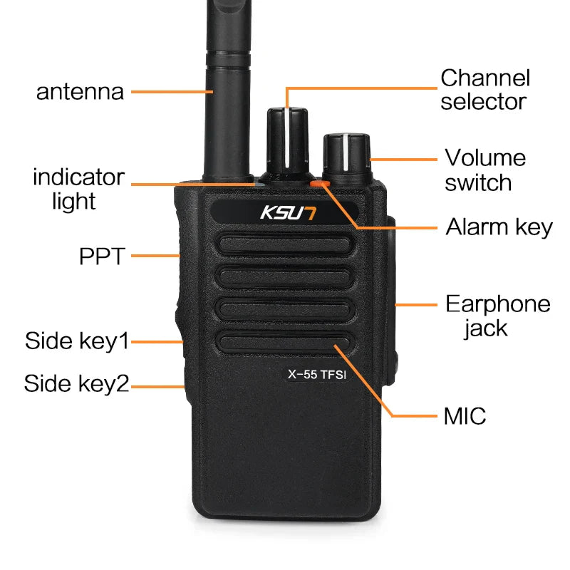 Mini Walkie Talkie Long Range Professional With Antenna Communication Device Rechargeable Two Way Radio Transceiver KSUN-x55