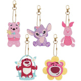 Disney animal key DIY Diamond Painting Keychain Embroidery Keychain DIY Cartoon Frozen Point Drill Pendant Gift