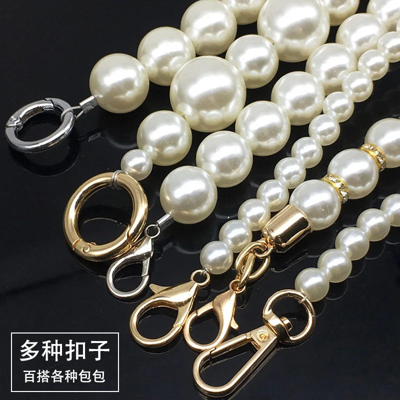 Pearl Strap for Bags Handbag Handles DIY Purse Replacement  crossbody Chain for Shoulder Bag Pearl Belt   bag accessories