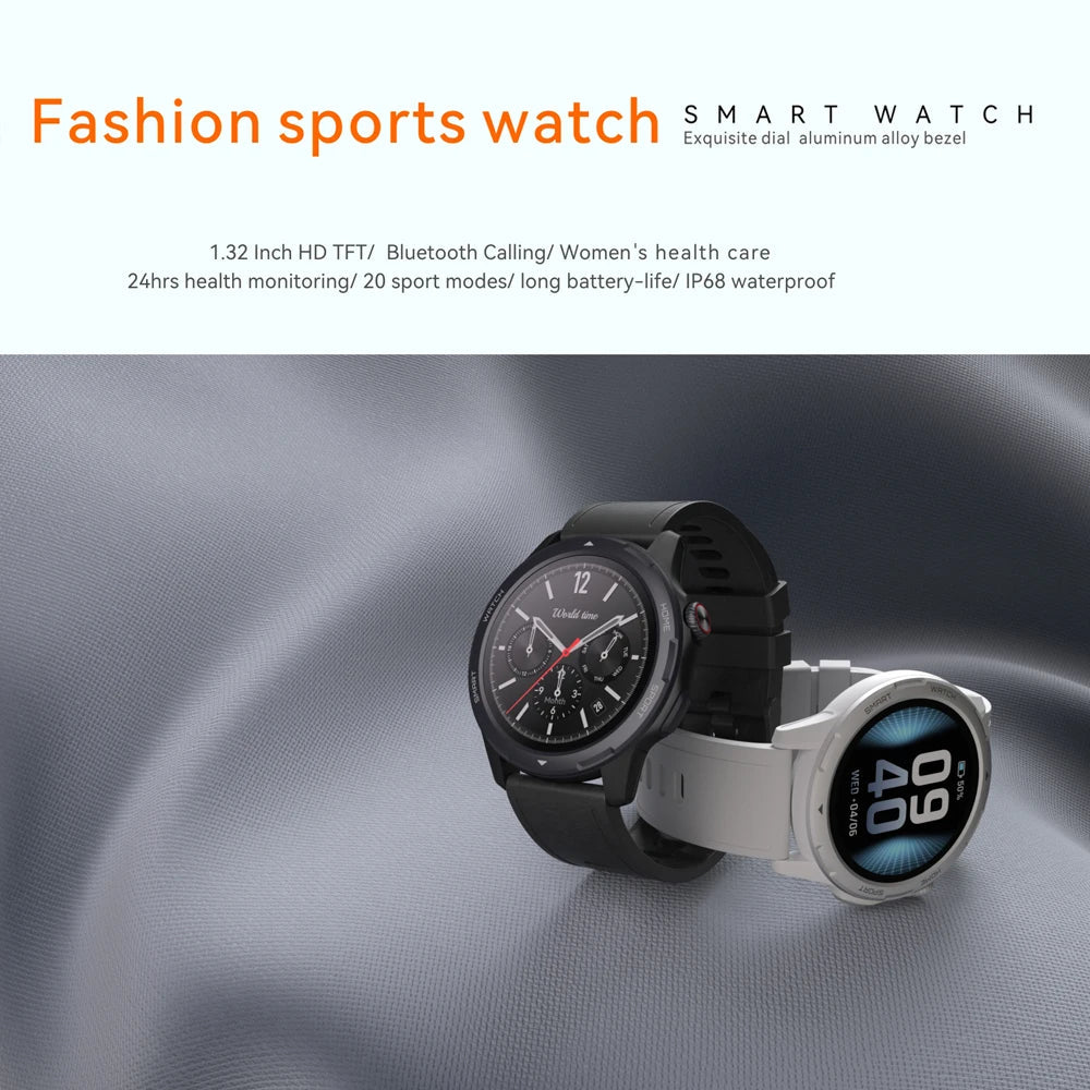 New MW04 fashion smart watch screen 360*360 resolution blood oxygen heart rate sleep monitoring Bluetooth call waterproof