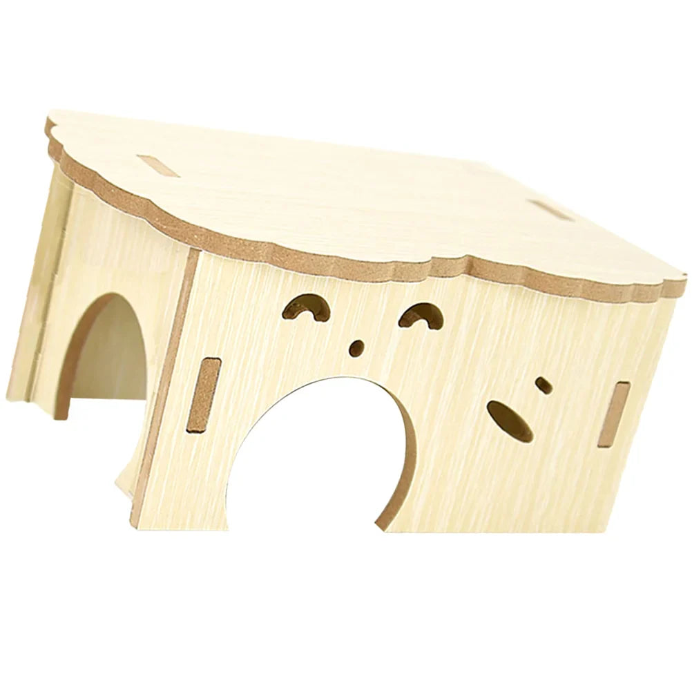 Hamster Wooden Nest Mouse Habitat House Pet Toys Hide Hideouts Bunny Rat Cage Decor Guinea Pig Cabin Summer