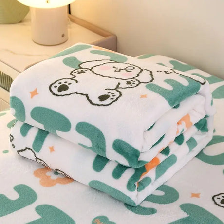 Sanrio Bedding Sheet Plush Cartoon Hello Kitty Blanket Air Conditioner Blanket Winter Woolen Blanket Quilt