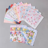 3Pcs 43x43cm Square Flower Printed Lady Women Handkerchiefs Vintage Cotton Towel Mother's Day Gift