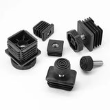 Adjustable Feet Square Plastic Blanking End Cap Pipe Inner Plug Dust Cover Furniture Chair Leg Protector Nut Pipe Plug Wheel Se