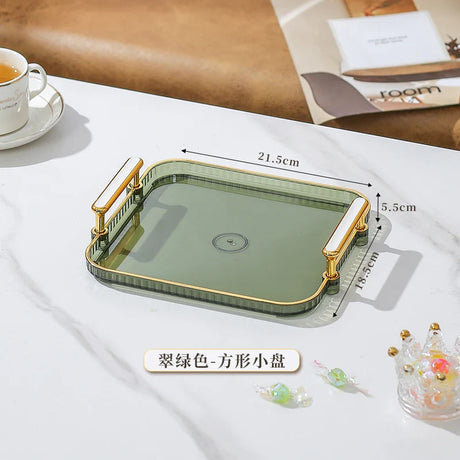 Luxury Modern Tea Tray Kettle Coffeeware Teaware Kitchen Plate Plastic Tray Serving Food Bandeja Plastico Tea Cup Accessories