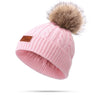 Baby Warm Winter Hats Scarf Gloves 3pcs Set Kids Toddler Bonnet Cute Pompom Knitted Hats Outdoor Warm Infant Accessories 1-5Y