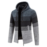 Autumn Winter Warm Cardigan Male Thick Knit Sweaters Fleece Coat Man Zip-Up Jacket Knitted Jumper Hooded Sweatshirt Men Clothing