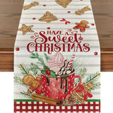 Linen Christmas Table Runner Snowman Xmas Tree Home Dining Table Cover Tablecloth 2023 Navidad Noel Christmas Decorations 2024