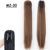 Synthetic Claw Clip On Ponytail Hair Extensions Long Straight 24" Heat Resistant Pony Tail HairPiece BlackBrown Blonde Hairstyle