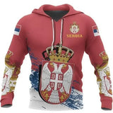 Serbia 3D hoodie National Flag Emblem Zipper Hoodie Custom Name 3D Zipper Hoodie Harajuku Pullover Streetwear Unisex Hoodie