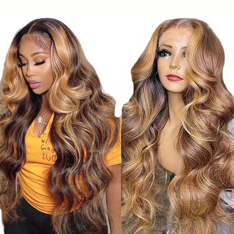 Ombre Lace Front Wig Human Hair Wigs For Women Brazilian Body Wave Lace Front Wig 13X4 Blonde Lace Frontal Wig On Sale Clearance