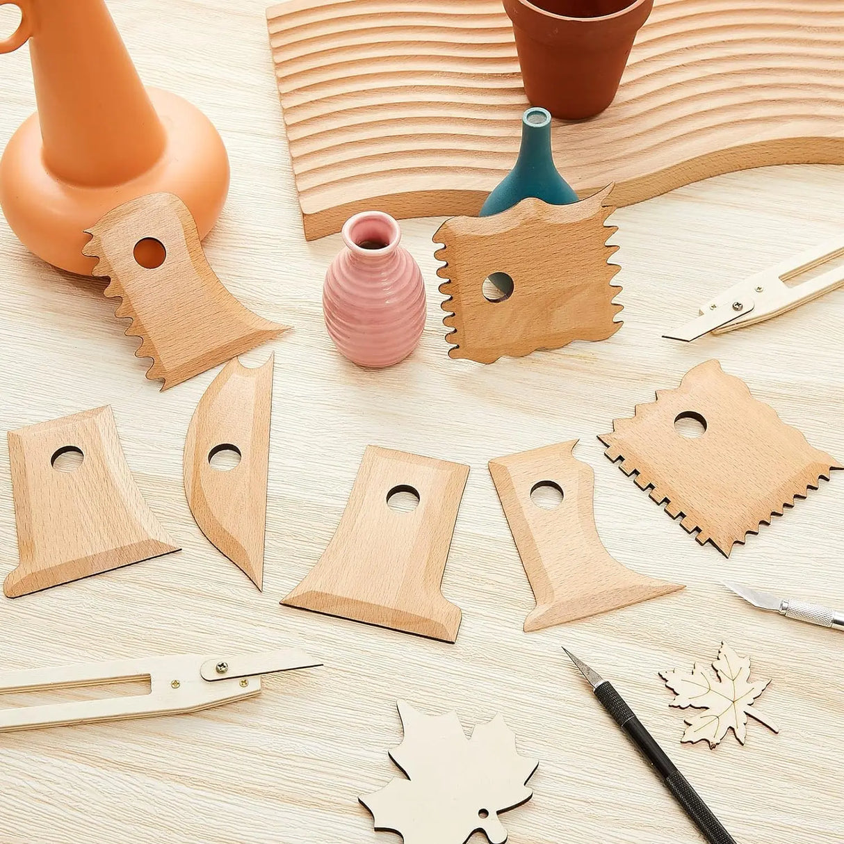 Pottery Tools Pottery Foot Shaper Tools Pottery Trimming Tools Pottery Profile Rib  for Carving Clay Molds Clay Ceramics