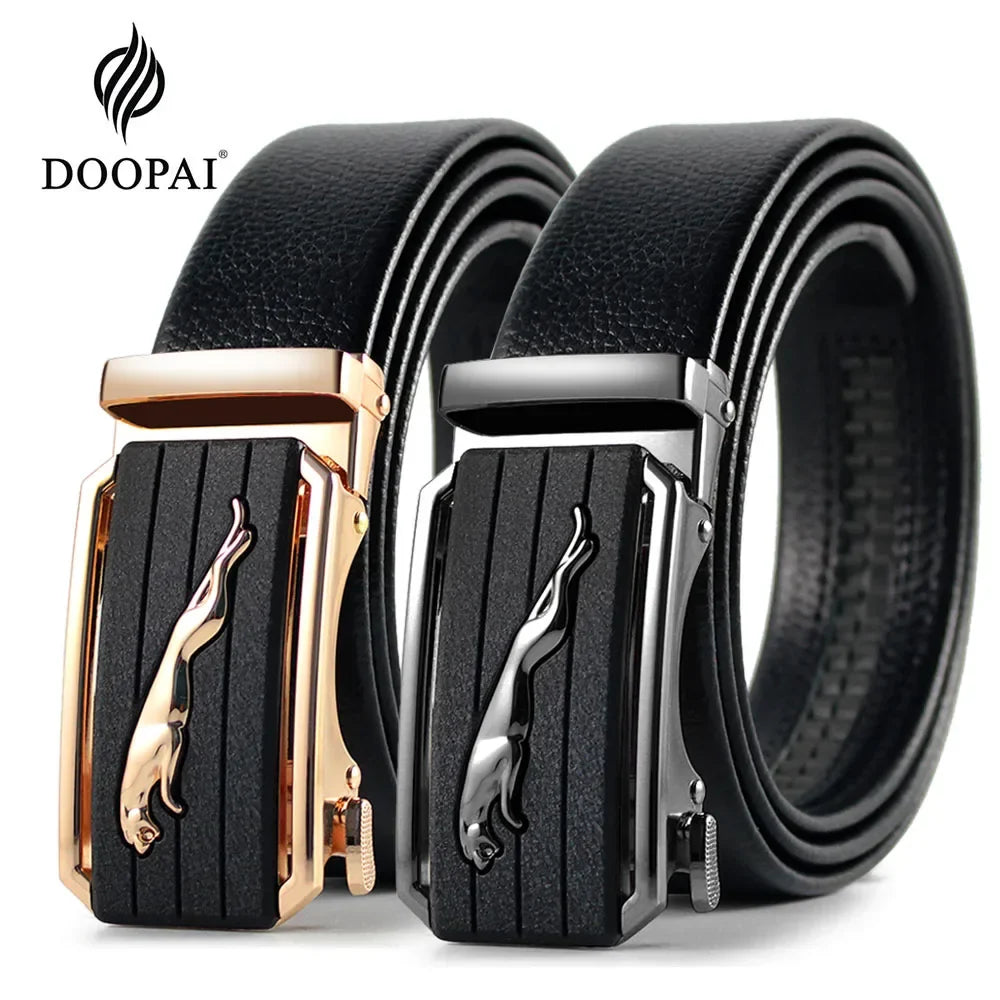 Men Belts Automatic Buckle Belt Genune Leather Authentic Girdle Belt For Men Leather Strap Designer Women Jean Belt Long 115-130