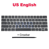 Full Keycaps US UK Spain French Korean For Macbook Pro Retina 13" A1706 15" A1707 Keyboard Keys Replacement key cap 2016 2017