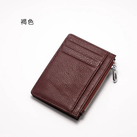 Personalize Initials Mini Wallet 100% Genuine Leather Zipper Coin Purse Card Holder For Men Women Custom Letters Gift Money Bag