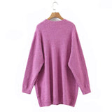 2023 Autumn Winter Good Quality Clothes Women Cardigan Sweater Plus Size Casual Loose Plush Curve V-Neck Knitted Coat