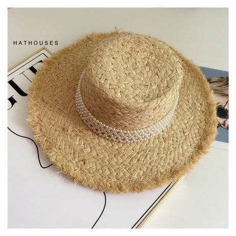 2024 Handmade Big Brim Hat Oversized Tassel Burrs Women Men Straw Sun Brim Hats Natural Raffia Panama Beach Summer Hat