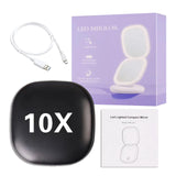 Mini Compact Led Makeup Mirror With Light 5X Magnifying Small Pocket Portable Travel Pink Black Foldable Cosmetic Vanity Mirrors