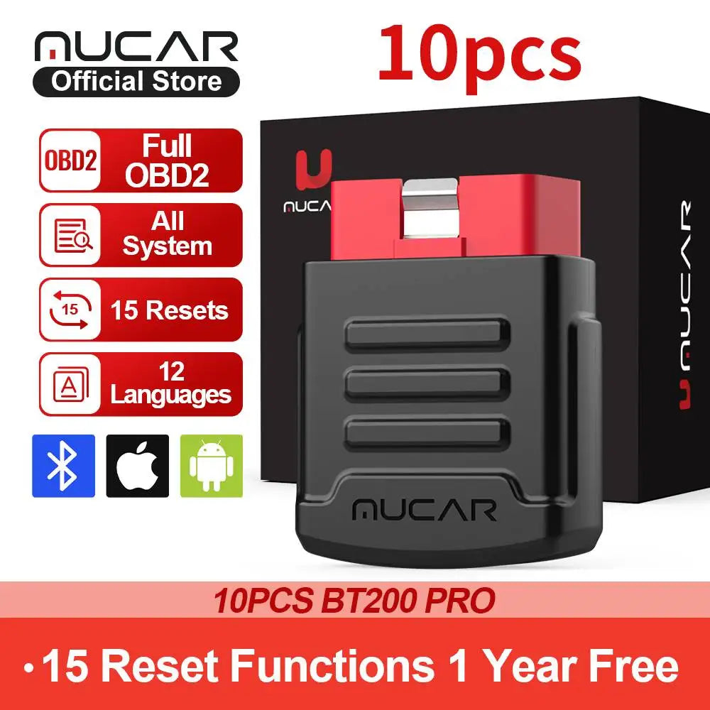 MUCAR BT200 Automotive Diagnostic Tools Obd 2 Bluetooth Wifi Scanner for All Cars Auto Obd2 Tester 15 Resets Diagnosis