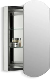 3073-NA Archer 20" W x 31" H Aluminum Single-Door Bathroom Medicine Cabinet with Mirror, Recessed or Surface Mount Bathroom