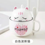 Cartoon Animal Ceramic Coffee Cup Creative Ke Jiquan Shiba Inu Cat Couple Ceramic Cup Home Decoration Glass Breakfast Milk Cup