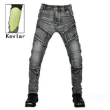 New zipper pants Motorcycle jeans Men's high elastic motorcycle riding rider pants Racing pants with protective gear