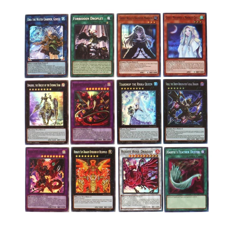 100Pcs No Repeat Holographic Yugioh Card in English YU GI OH Master Duel Competitive Deck Trading Card Game Shiny Collection