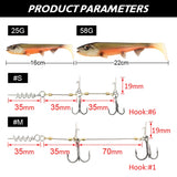 Spinpoler Big Fish Soft Fishing Lure With Stinger Rig Hook Set 14cm/18cm Jigging Trolling For Saltwater Sea Fishing Tackle Pesca