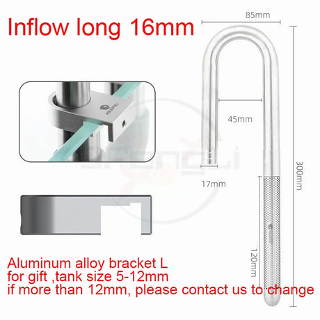 Mini Fish Tank Inlet Outlet Filter Aquarium Pipe Fishbowl Stainless Steel Shrimp Accessories Water Filtration Supplies Equipment