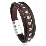 Trendy  Leather Bracelets For Men Multilayer Braided Rope Bracelets For Male Bracelets Jewelry Pulsera Hombre