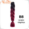 6 Pcs 24” Synthetic Braiding Hair Pink Jumbo Braids Hairstyles Purple Blue Blonde Ombre Hair Extensions For Women 100G/Pack