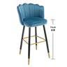 Leather High Bar Chair Modern Nordic Luxury Blue Minimalist Dining Chairs Metal Design Banqueta Giratria Furniture Bar Chair