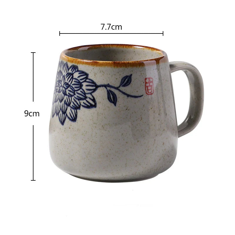 YWDL 380ml Japanese Retro Style Ceramic Coffe Mug Kiln Glaze Milk Breakfast Cups Home Teacup Tumbler Water Mug Gift For Friends