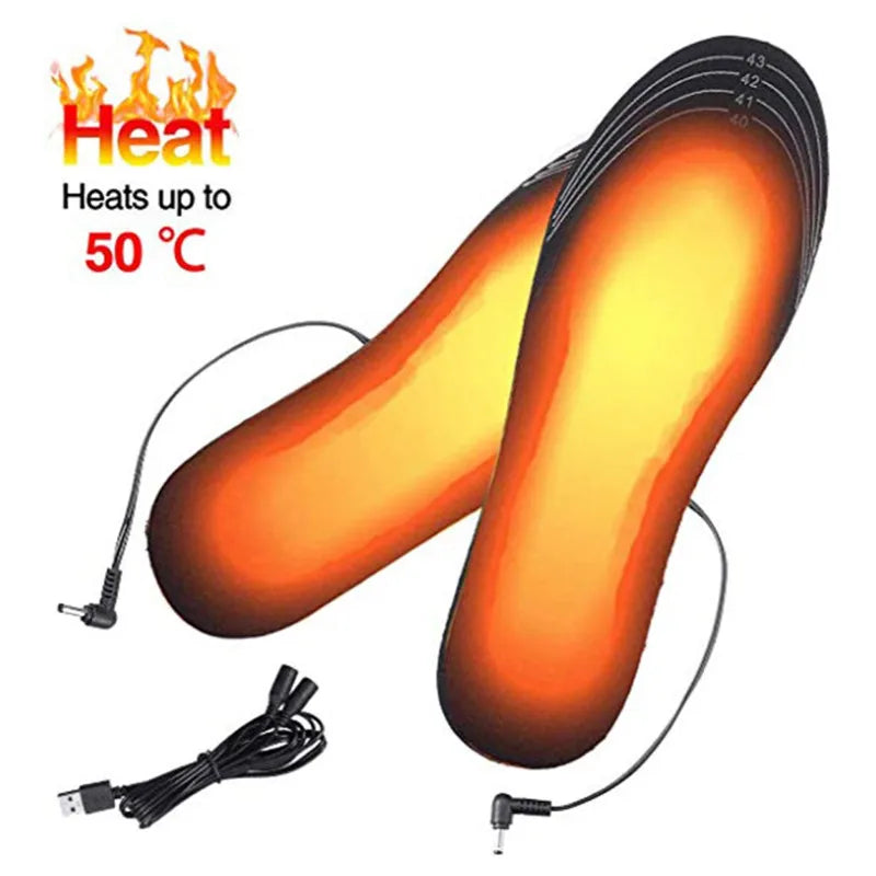 2022 New USB Heated Shoe Insoles Feet Warm Sock Pad Mat Electrically Heating Insoles Washable Warm Thermal Insoles Unisex