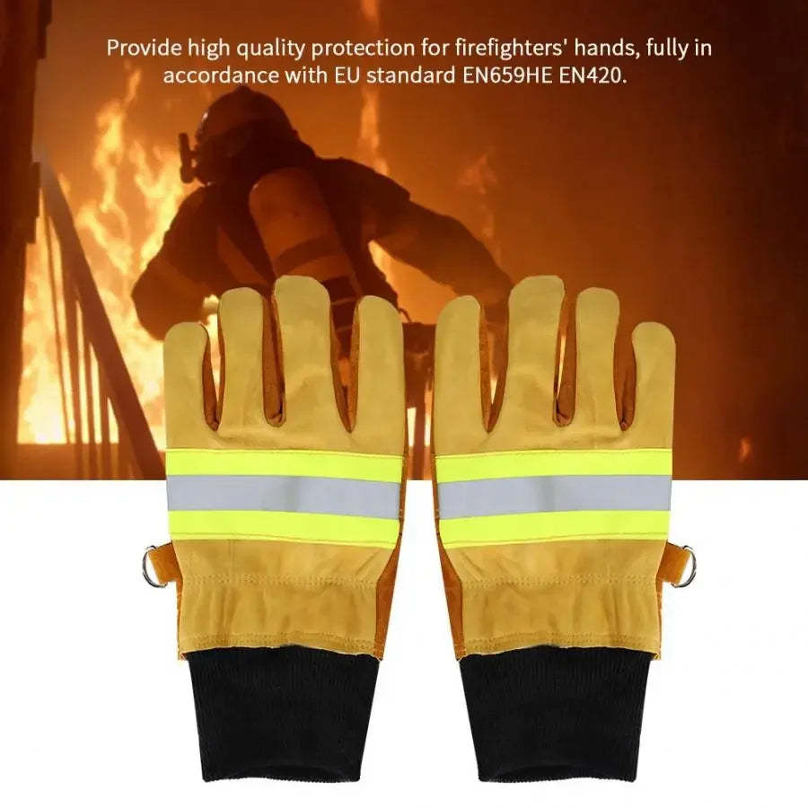 Cow Leather Fire Gloves Heat Resistant Radiant Work Protection Fireproof Gloves For Protecting Rescuers'hand Safety Gloves