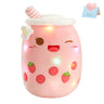 26-38cm LED Light Milk Tea Doll Plush Toy Green Pink Soft Cute Throw Pillows Strawberry Stuffed Animals for Girls Birthday Gift