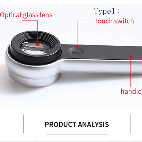 60X Magnifier with UV Light Handheld Illuminated Magnifying Glass USB Rechargeable for Seniors Reading Jewelry money Inspection